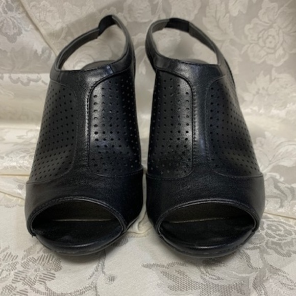 Life Stride Black Peep Toe Sling Back Heel Size 6 - Picture 4 of 8
